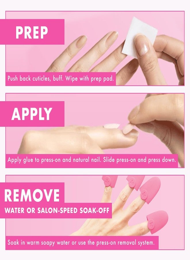 مجموعة أظافر لاصقة من Olive & June الأكثر مبيعًا | تتضمن 4 مجموعات أظافر صناعية (أبيض ناصع، فرنسي كلاسيكي، لامع، أزرق جليدي) | مظهر طبيعي، لاصق غير ضار، يدوم حتى 14 يومًا - Image 5